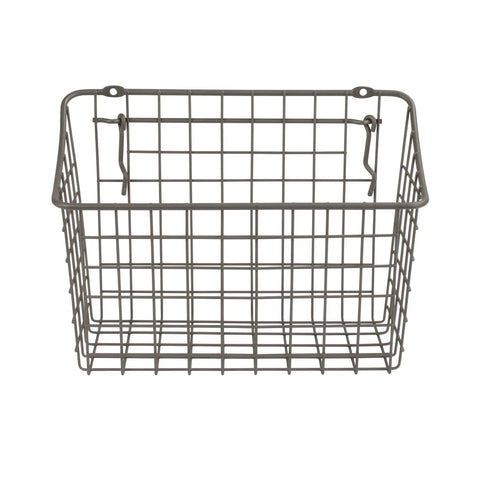 Straight Up Heavy Duty Wire Pegboard Wall Basket Rock Solid Metal Storage Bin For Garage Tools And Workshop Gear Super Handy Dual Mount Setup In Industrial Gray - Front view of open wire basket.