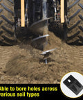 9 Piece 3 Point Auger Teeth With Screws Replacement Set For Heavy Duty Post Hole Diggers Skid Steers And Tractors Square Hole Design Easy Swap And Durable Construction in action on soil