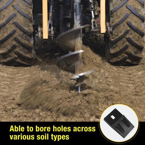 9 Piece 3 Point Auger Teeth With Screws Replacement Set For Heavy Duty Post Hole Diggers Skid Steers And Tractors Square Hole Design Easy Swap And Durable Construction in action on soil