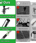 Comparison chart showing benefits of 58-Inch Stand Up Weed Puller Tool With Long Handle 2-In-1 Manual Weeder And Garden Hoe.