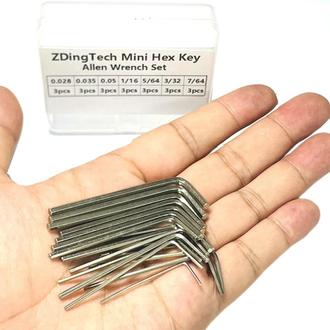 21 Piece Pocket Sized Hex Key Set With Rust Resistant Black Oxide Finish Micro Allen Wrenches displayed in hand