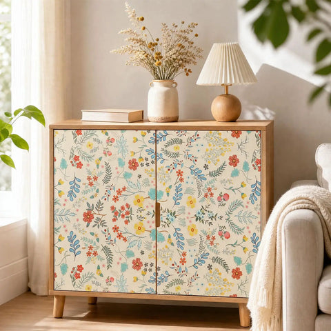 Self Adhesive Floral Peel And Stick Wallpaper Roll For Renters Featuring No Fuss Quick Install Water Resistant Scratch Proof Vinyl Wall Covering on cabinet doors.
