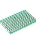Single board from 40 Pack Prototyping Printed Circuit Boards Kit With Five Size Universal Perforated Solderable Proto Boards For DIY Electronics Projects Plated Through Holes For Easy Soldering, showing perforations and plating detail.