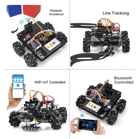 OSOYOO Omni-directional Mecanum robot car kit with metal chassis and Arduino Mega2560