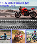 Beefy Heavy Duty 132 Link 420 Chain For Mini Bikes And ATVs With 50cc To 212cc Engines, Durable Alloy Steel, outdoor riding scene
