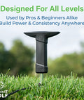 Game Changing Golf Training Aid For Home Use With Pro Grade Swing Trainer And Essentials shown in grass with blurred background.