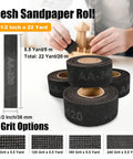 Heavy Duty Emery Cloth Roll for Copper Pipe Sanding with Premium Silicon Carbide And Double Side Open Mesh Design For Ultimate Grip Durability Plus Super Smooth Finish On All Metal Jobs, 1-1/2 Inch x 22 Yard