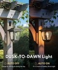 4 Pack Aluminum Outdoor Hanging Solar Lanterns With 4 Solar Panels Dusk To Dawn LED Waterproof Anti Rust Wall Lanterns With Hooks