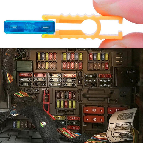 Micro2 Fuse Tap Assorted Pack Includes 35 Pieces Rated 5A To 30A With Tin Plated Terminals showing a blue fuse blade and auto fuse box.