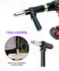 All In One Universal Rivet Gun Kit For Cars And Home Use Cordless Drill Rivet Adapter showing stability feature