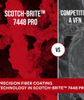 Comparison of Scotch-Brite 7448 Pro coating with competitive fiber for Ultra Fine Pro Grade Hand Sanding Pad 6 X 9 Inch use
