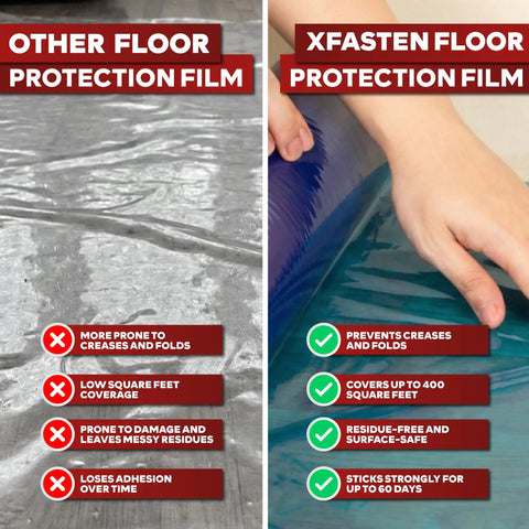 Comparison of other floor protection film with Blue Self Adhesive Floor Protection Film Roll 24 Inch By 200 Foot, 3 Mil Thick