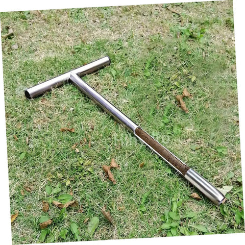 Heavy Duty Handle Soil Sampler Probe In Stainless Steel Pro Grade Durable And Lightweight Lawn Care Tool For Soil Testing Gardening Agriculture Golf Course Maintenance No Fuss Carry And Reusable on grass