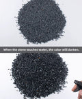 18lb Black Cactus Pea Gravel Rocks 1 Quarter Inch Pebbles for Indoor Plants and Succulents wet vs dry color change