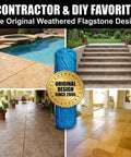 Weathered Flagstone Concrete Texture Roller Stamp For Patios Driveways Walkways And Water Features Realistic Stone Look