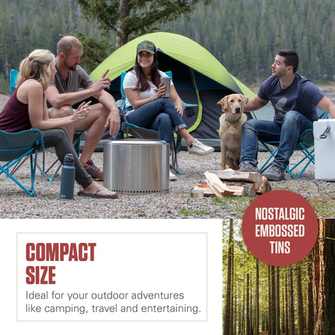 Group camping with Pine Scent Citronella Candle With Wooden Crackle Wick Outdoor 6 Ounce Tin Delivers Chill Crackle And Fresh Pine Aroma For Patio And Backyard Nights For Outdoor Evenings