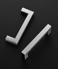Satin Nickel cabinet handles, 3.75 inch, square design, 60 Pack 3.75 Inch Square Cabinet Handles In Satin Nickel Brushed Nickel Finish