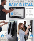 Installation steps for Super Slick Extendable Tilt TV Wall Mount For 42 To 90 Inch Sets Supporting Up To 150 Pounds, easy setup process.