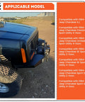ECOTRIC front bumper bare-metal kit, front view, installed on 1984–2001 Jeep Cherokee XJ with winch mount