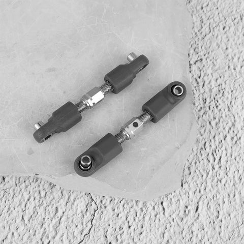 Adjustable RC Car Steering Linkage Pull Rod For MJX Hyper Go 1/14 And 1/16 Series Including 14209 14210 H16PL H16DR H16BM For Precise Tweakable Steering Restore And Easy Upgrades, black threaded metal pair