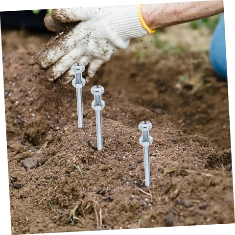 Heavy Duty Lawn Aerator Shoes With 10 Metal Spikes for grass replacement in use, showing metal spikes in soil for lawn care and maintenance