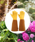 Long Rose Pruning Gloves For Women And Men, Anti Stab Garden Gloves, Heavy Duty Full Grain Cowhide Leather Work Gloves