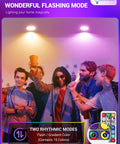 Group party under BR30 Color Changing Flood Lights Lit RGB Warm Cool White LED Recessed Light Bulbs, remote and bright colors