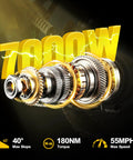 Internal gears of Powerful 7000W Peak Electric Dirt Bike For Adults emphasizing 7000W motor and performance metrics