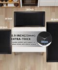 Top view of three Extra Thick Anti Fatigue Kitchen Mat Nine Tenths Inch Thick Cushioned Standing Desk Mat With Memory Foam
