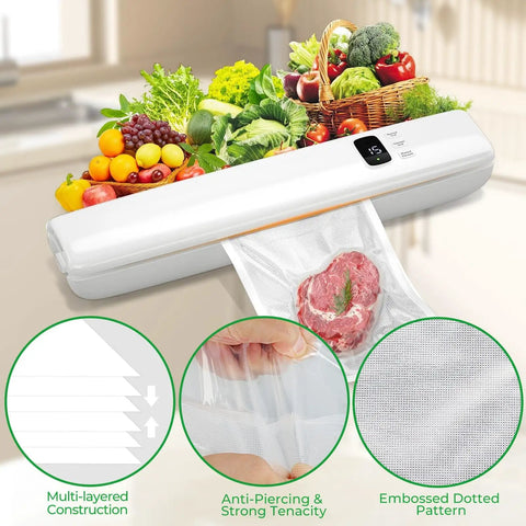 Vacuum Seal Bags Pack Of 50 6 By 10 Inch Textured Sealing Bags Commercial Grade BPA Free Heavy Duty For Food Storage Meal Prep And Sous Vide Cooking