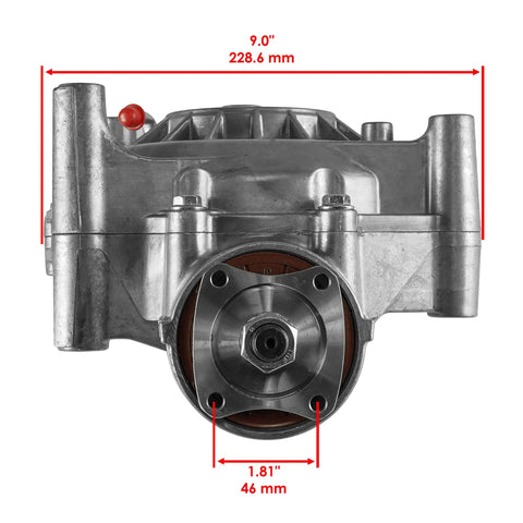 Rear Differential Replacement For Polaris Sportsman 850 High Lifter 2016-2024 113.4mm Built Tough For Trails And Rough Terrain Fits Scrambler 850, rear view with 228.6 mm and 46 mm measurements