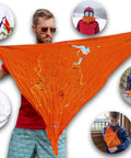 Yosemite Map Survival Bandana And Grab-and-Go Emergency Navigation Scarf, Blaze Orange Waterproof Signal Triangle 40x40x52 Inches