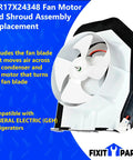 Condenser Fan Motor Shroud Assembly Replacement For Refrigerators WR17X24348 Replaces WR17X21162 WR17X29373 product.