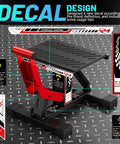 Front view of Beefy Dirt Bike Stand With 1000 Lb Hydraulic Lift Jack Hoist Table, Adjustable Height For Dirt Bikes, Pit Bikes And Mini Bikes, Perfect For Repairs Maintenance And Tire Changes, Stable Wide Support on metal surface