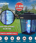 Powerful Outdoor Bug Zapper For Half Acre Yards With Dual Lure Method, 15W UV Light And Octenol Attractant, 5600V Kill Grid