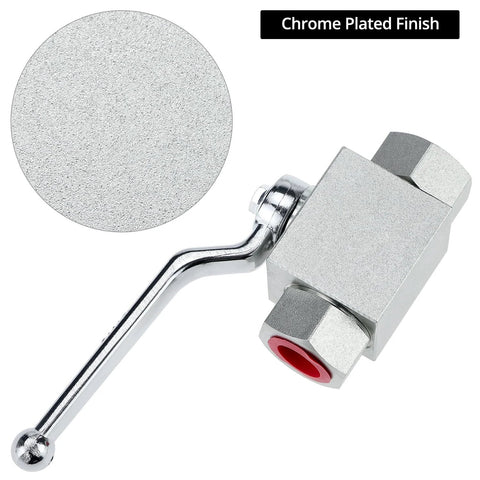 Heavy Duty One Half Inch NPT Hydraulic Ball Valve With 7250 PSI Rating Two Way Shut Off Rugged Built To Last Carbon Steel Construction