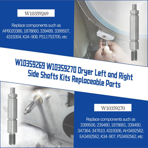 Heavy Duty Dryer Drum Roller Shaft Kit fixing rattling fast with solid build and detailed replacement parts for easy swap.