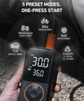L4 Tire Inflator Portable Air Compressor 150 PSI On The Go With Pressure Gauge And LED Light Quick Inflation For Cars Motorcycles Bikes Tires And Balls