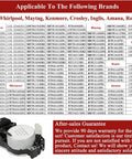 Compatibility chart and Washer Shift Actuator Replacement Compatible With Whirlpool Maytag Kenmore Amana WTW5000DW1 MVWX655DW1 NTW4516FW3 W10913953VP image