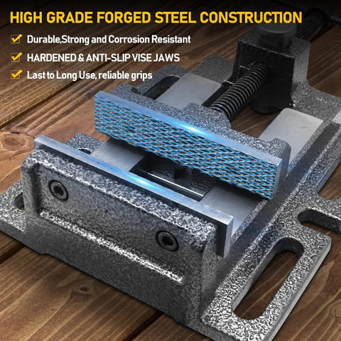 Heavy Duty 4 Inch Drill Press Vise With One Click Quick Release Cast Iron Milling Vise with forged steel construction