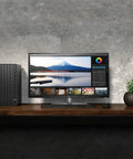Fast Home Office Desktop Tower With Intel i5-12500 6-Core, 8GB RAM, 256GB PCIe SSD, monitor, keyboard, mouse on desk