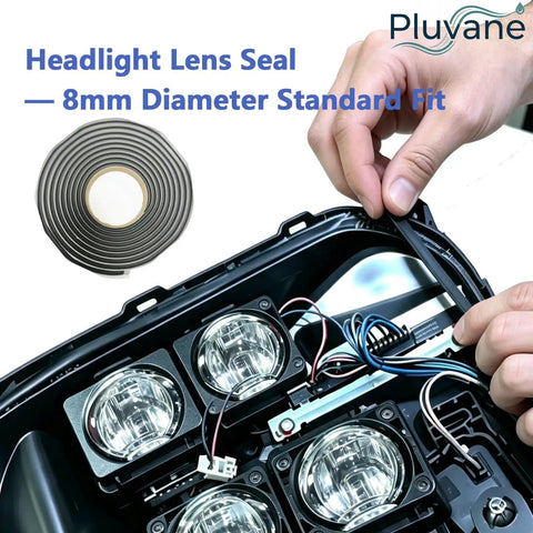 Heavy Duty Butyl Tape Sealant For Headlights And Tail Lights, 8mm diameter, applied in automotive headlight assembly.