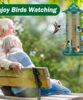 Squirrel Chew Proof Metal Mesh Bird Feeder For Outdoors All Weather Rust Proof 2 Lb Large Capacity in garden scene