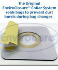 EnviroClosure collar system on replacement micro filtration vacuum dust bags for Riccar SupraLite and Simplicity Type F uprights 6 pack.