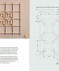 Master Your Woodworking Vibe With Ten Killer Kumiko Lattice Projects That Blend Classic Japanese Joinery For Absolutely Fire Modern Home Decor And Pro Level DIY Skills Anyone Can Pick Up Today - wooden Yotsuba lattice structure on fabric with measurements.
