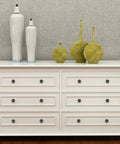 White dresser with 25 Pack Matte Black Cabinet Knobs 1.25 Inch Round Zinc Drawer Knobs with Victorian Floral Pattern in room setup