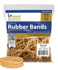 Rubber Bands Size 32 3x1/8 Inches Bulk Pack 175 Bands 1/4 Lb Natural Latex in packaging, firm stretch, made in USA.