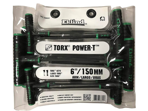 Power T Handle Torx Star Key Set 11 Piece Range T6 Through T50 With 6 Inch Shafts Made In America Industrial Grade Alloy Steel Tools