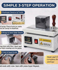 Simple 3-step operation instructions for Hassle Free Manual Shrink Wrap Heat Sealer For Bopp And Pvc Film Smooth Overwrapping Packing Tool.