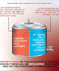 Heavy Duty Stainless Steel Insulated Double Wall Stock Pot Keeps Grub Bangin Hot Or Bone Chill Long For Catering Duties And Backyard Boils With A Massive Forty Quarts showing heat retention test results.